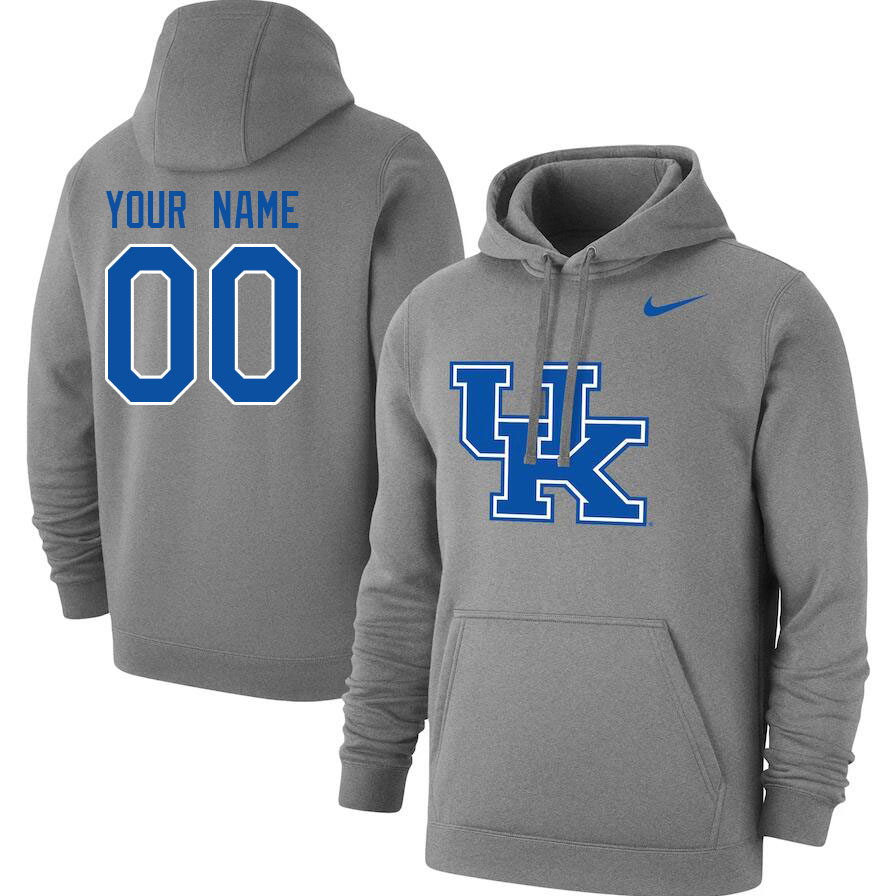 Custom Kentucky Wildcats Name And Number College Hoodie-Gray - Click Image to Close